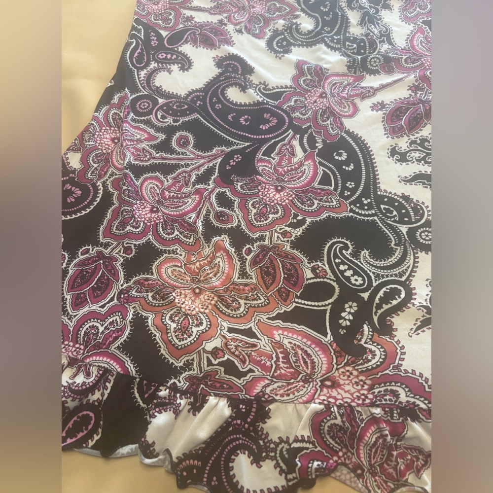 Linea Donatilla Women's Black Purple Paisley Sleeveless Pajama Long Top Sz M - Picture 13 of 14
